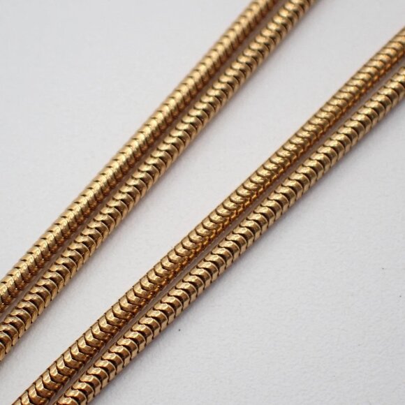 CHANEL CC Logo Snake Chain Pendant Necklace 03P Gold Pink GHW France - Picture 4 of 13